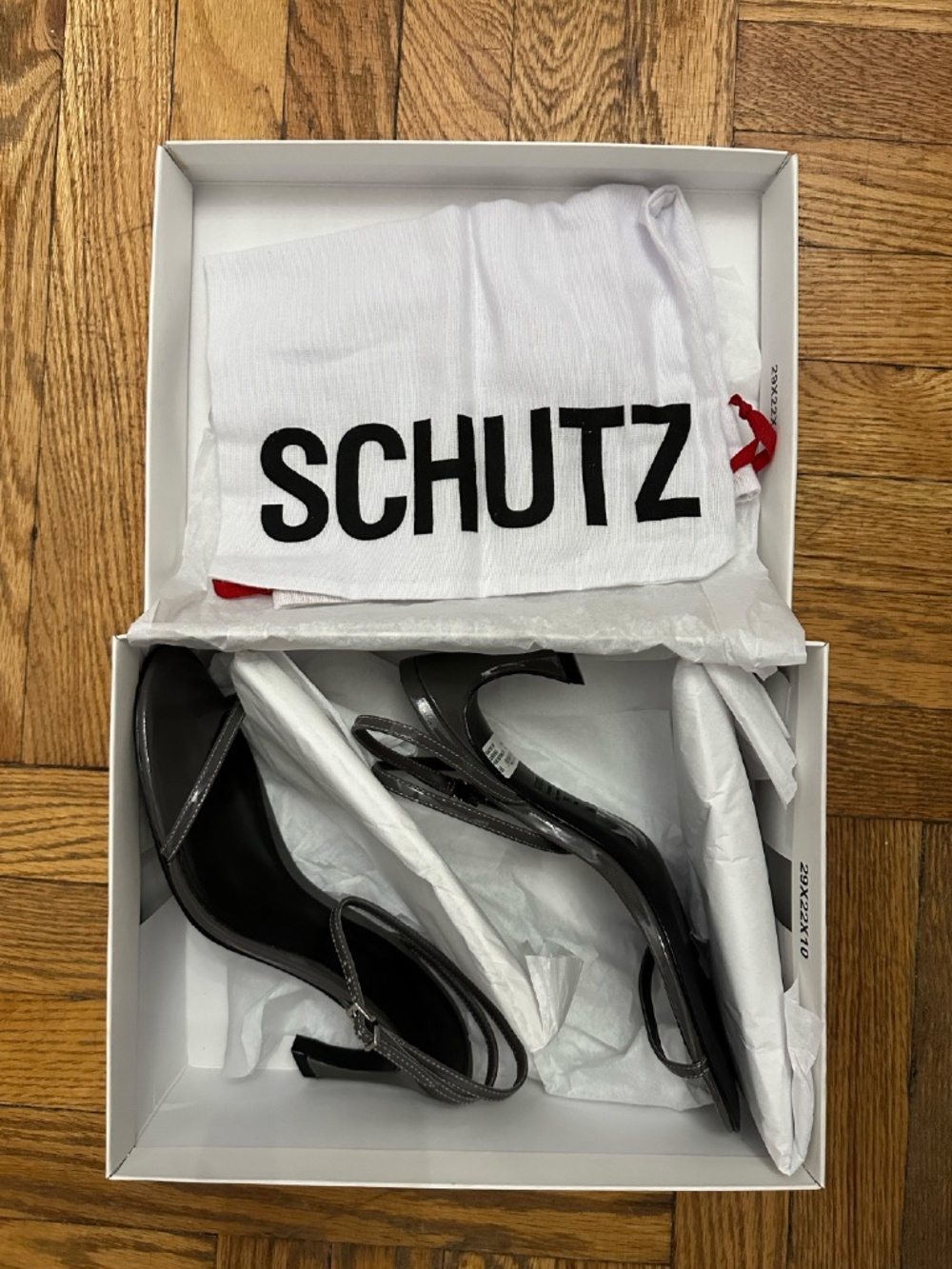 Schutz Siena Curve Mid Patent Sandal (DARK GRAY) - Picture 8 of 10